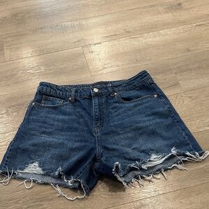 Sincerely Jules Dark Blue Distressed Jean Shorts